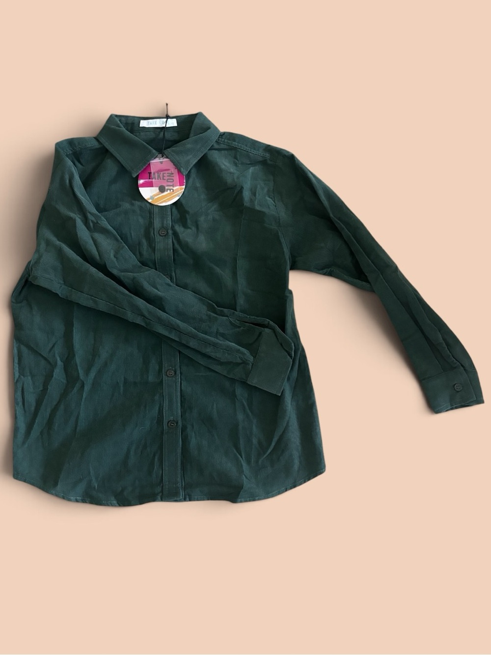 Take Note Kids Dark Green Long-Sleeve Button-Up Shirt